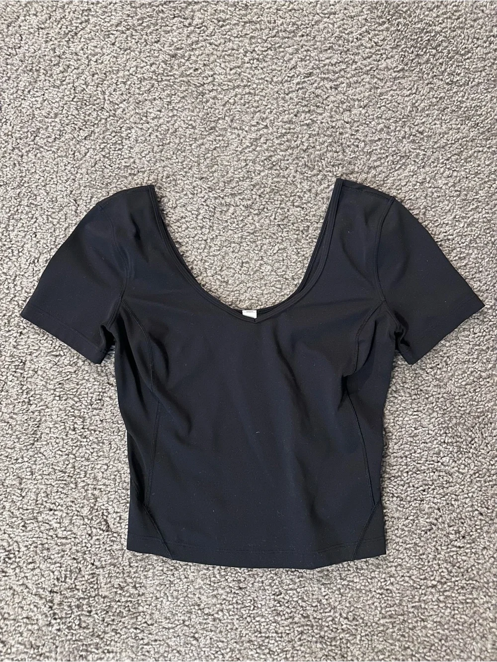 lululemon athletica Black Scoop Neck Crop Top